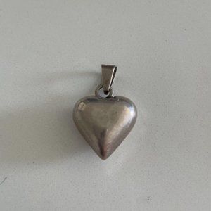 Small Puffy Heart PendantVintage Sterling Silvet